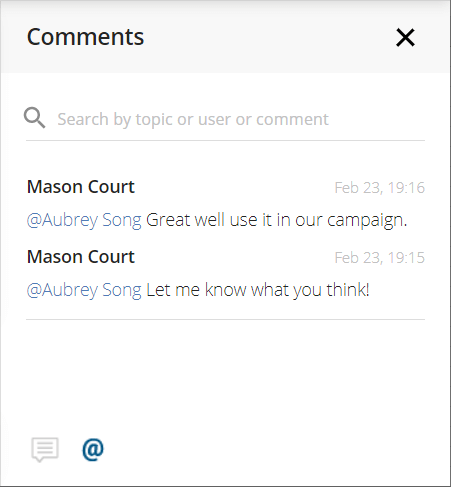 Comment list mentions example