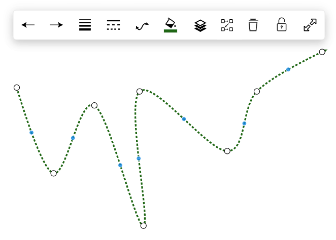 Curved arrow example
