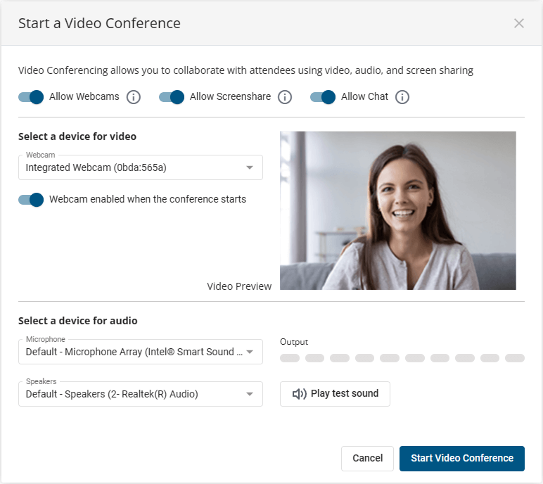 Start a video conference