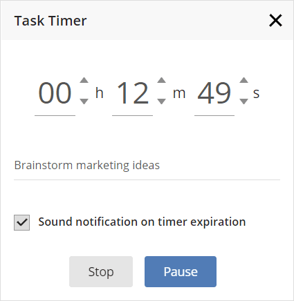 Task timer edit example