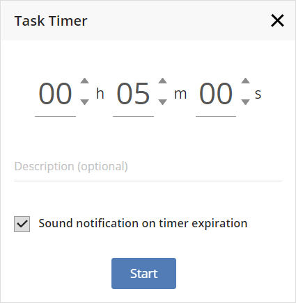 New task timer