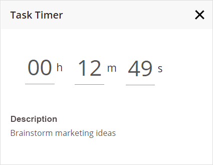 Task timer view only