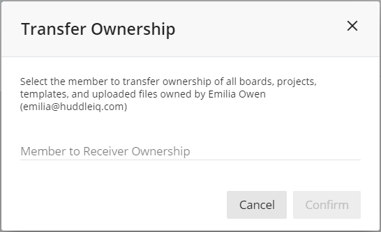 Transfer ownership