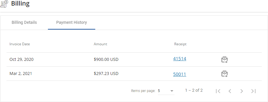 Payment history example