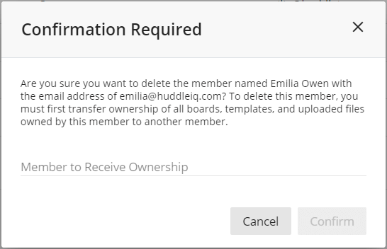 Member to receive ownership