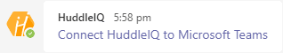 Microsoft teams connect huddleIQ link to teams