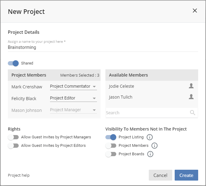 Create A Shared Project