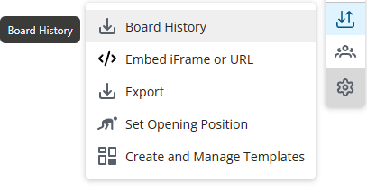 Board history toolbar